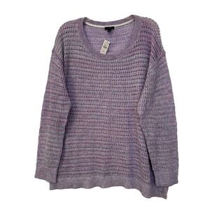 NWT $99 Talbots Size 2X Purple Ombre Thread Loose Knit Sweater